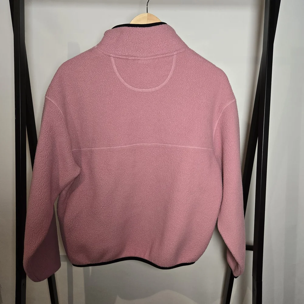 Frank & Oak Pink Half-Zip Fleece Pullover Medium - Picture 6 of 9